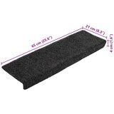  Prostirke za stepenice samoljepljive 10 kom 65x21x4 cm tamnosive pravokutne rubove | shoptok.hr