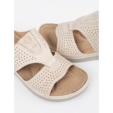 SEASTAR Light beige comfortable flip-flops with cutouts | Shoptok.si