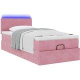 vidaXL Otomanski posteljni okvir z vzmetnico roza 90x200 cm žamet | Shoptok.si