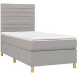  Okvir kreveta s oprugama i madrac svjetlosivi 90x200cm tkanina | shoptok.hr