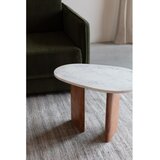 White Label Stranska mizica z marmorno mizno ploščo 37x56 cm Tanda – | Shoptok.si
