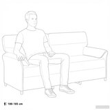 SOFA za 3 osobe Tirkizna 198 x 83 x 95 cm Baršun | shoptok.hr