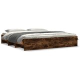 Furnova Posteljni okvir brez vzmetnice hrast 200x200 cm inženirski les, (21934691) | Shoptok.si