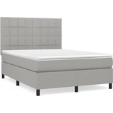 Krevet s oprugama i madracem svjetlosivi 140x190 cm od tkanine | shoptok.hr