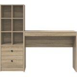 vidaXL Pisalna miza s shranjevanjem Sonoma hrast Inženirski les | Shoptok.si