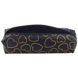  Školska pernica s jednim pretincem, zlatna srca, crna, 20x6,5 cm | shoptok.hr