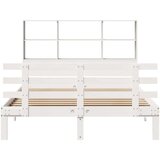 vidaXL Krevet s regalom z knjige bez madraca bijeli 140x190cm borovina | shoptok.hr