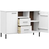  Komoda s metalnim nogama bijela 113x40x77 cm masivno drvo OSLO | shoptok.hr