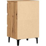 vidaXL Nočna omarica s kovinskimi nogami artisan hrast 40x35x69 cm | Shoptok.si