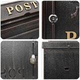  Stenska Poštna Škatla Bronasta 29 x 13 x 41 cm Lit aluminij, (5000133027) | Shoptok.si