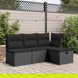 Maison Chic Vrtni stolček - Vrtni stoli z blazino črn 55x55x37 cm poli ratan JS816, (21878875) | Shoptok.si