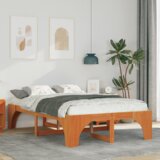 Krevet s daskama s pohranom Smeđa 120 x 190 cm Masivna borovina | shoptok.hr