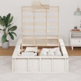 vidaXL krevetna konstrukcija s pohranom bijelo 90 x 190 cm boja drva | shoptok.hr