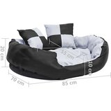 vidaXL Dvostrani perivi jastuk za pse sivo-crni 85 x 70 x 20 cm | shoptok.hr