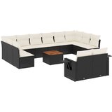 13-dijelni set vrtnih sofa s jastucima poliratan crni | shoptok.hr