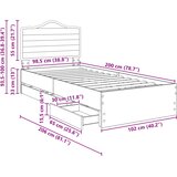  Krevetna konstrukcija Crna 100 x 200 cm Inženjersko Drvo | shoptok.hr