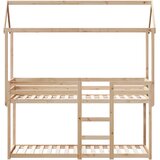 Krevet na kat s krovom 90 x 190 cm od masivne borovine | shoptok.hr