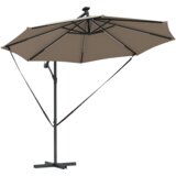 vidaXL Kantaliv dežnik z bananom Taupe 294 x 294 x 248 cm | Shoptok.si