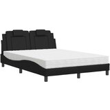  The Living Store Postelja z vzmetnico črna 140x200 cm umetno usnje - Postelja, (21497384) | Shoptok.si