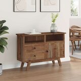  Strani šal s predalom Naravna 100 x 30 x 68 cm Trden tikov les, (5000107584) | Shoptok.si