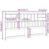 vidaXL Uzglavlje sa spremištem voštano smeđe 200cm od masivne borovine | shoptok.hr