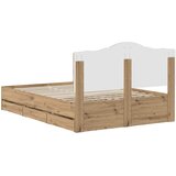  Bed Frame with Storage and Headboard Artisan Oak 140 x 190 cm | shoptok.hr