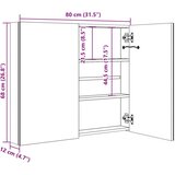vidaXL LED kopalniška omarica z ogledalom siva 80x12x68 cm | Shoptok.si