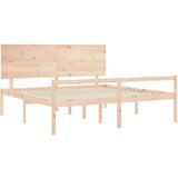 vidaXL okvir kreveta s uzglavljem 200 x 200 cm od masivnog drva | shoptok.hr