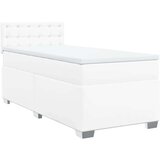 vidaXL Box spring postelja z vzmetnico bel 90x190 cm umetno usnje | Shoptok.si