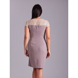 Fashion Hunters Beige dress with openwork neckline | Eponuda.ba