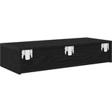  Zidna polica s ladicama crna 80x33x17 cm izrađeno drvo | shoptok.hr