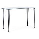 BIZZOTTO Pisalna miza s stekleno mizno ploščo 60x120 cm Rondo – Cene