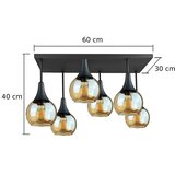  Plafonski luster SOMA 6xE27/60W/230V crna/zadimljeno bež | Eponuda.com