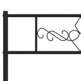  Metalni okvir za krevet s uzglavljem crni 193x203 cm | shoptok.hr