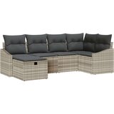  Set od 6 vrtnih kauča s jastučićima svijetlo sivi poli ratan | shoptok.hr