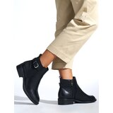 Shelvt Black classic women's flat ankle boots | Shoptok.si