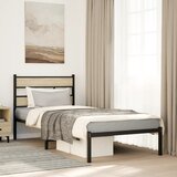 vidaXL Kovinski posteljni okvir brez vzmetnice sonoma hrast 90x200 cm Cene