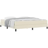 vidaXL Konstrukcija postelje z vzmetnico krema 180 x 200 cm blago, (5000126378) | Shoptok.si