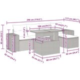  Vrtna garnitura - 6-dijelni set vrtnih sofa od poliratana s jastucima sivi - Siva sa spremištem 1 | shoptok.hr
