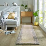 Flair Rugs Siva/krem ručno rađena staza od mješavine vune 60x230 cm Minerals Border – | shoptok.hr