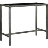  5-dijelni vrtni barski set od poliratana s jastucima sivi Siva 130 cm table length | Shoptok.si