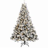  Umjetno božićno drvce s nogom 210 cm 300 LED lampica - Bijela 210 cm s LED svjetlima | shoptok.hr
