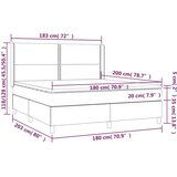  Krevet box spring s madracem LED smeđesivi 180x200 cm tkanina | shoptok.hr