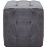 vidaXL Tabure 2 kom sivi 30 x 30 x 30 cm od umjetne brušene kože | shoptok.hr