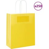  Papirnate vrećice 250 kom s ručkama žute 18x8x22 cm | shoptok.hr