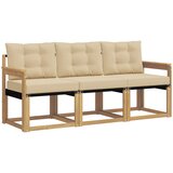 vidaXL Zunanja garnitura za sedenje z blazino 3 pcs Bela in bež, (5000279601) | Shoptok.si