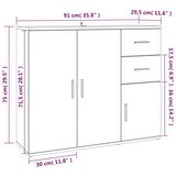  Komoda boja sivog hrasta 91x29,5x75 cm od konstruiranog drva Slike