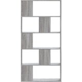 vidaXL Knjižna omara 5-nadstropna siva sonoma 80,5x23,5x162,5 cm | Shoptok.si