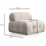Atelier Del Sofa Fotelja Petite O1, 108 x 108 x 83 cm, 95 x 95 x 75 cm, Krem | Eponuda.ba