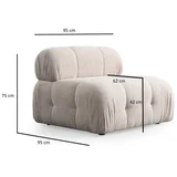 Fotelja Petite O1, 108 x 108 x 83 cm, 95 x 95 x 75 cm, Krem